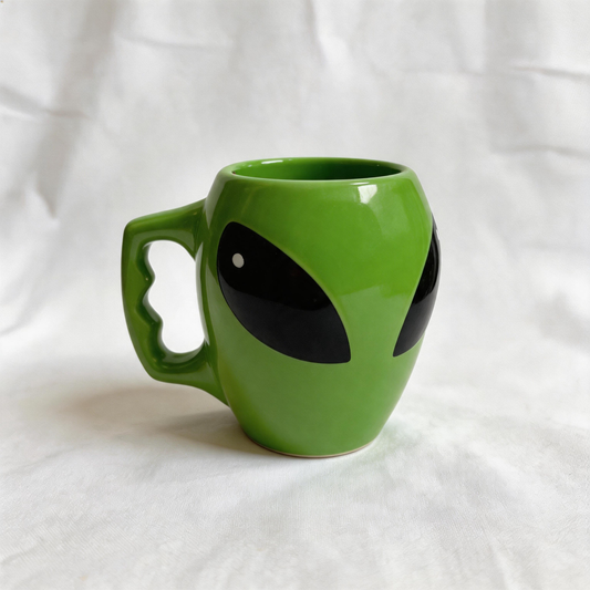 Green Alien Face Imitation Mug 14 Oz